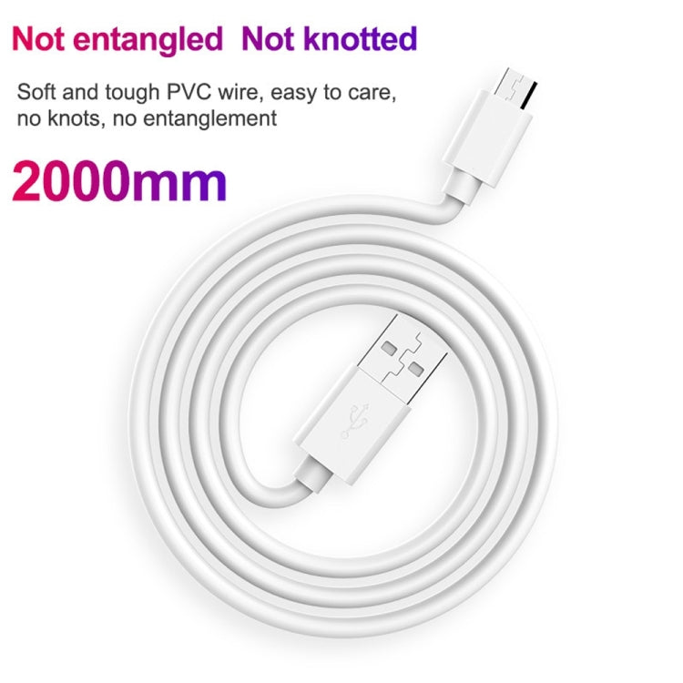 2.4A USB Male to Micro USB Male Interface Charge Cable, Length: 1m(White)-Reluova