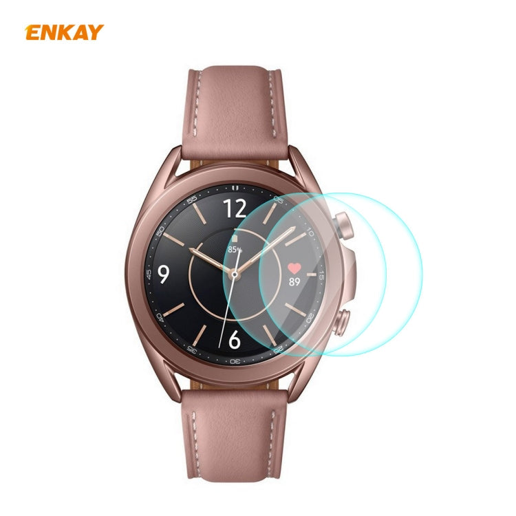 2 PCS ENKAY Hat-Prince 0.2mm 9H 2.15D Curved Edge Tempered Glass Screen Protector Watch Film