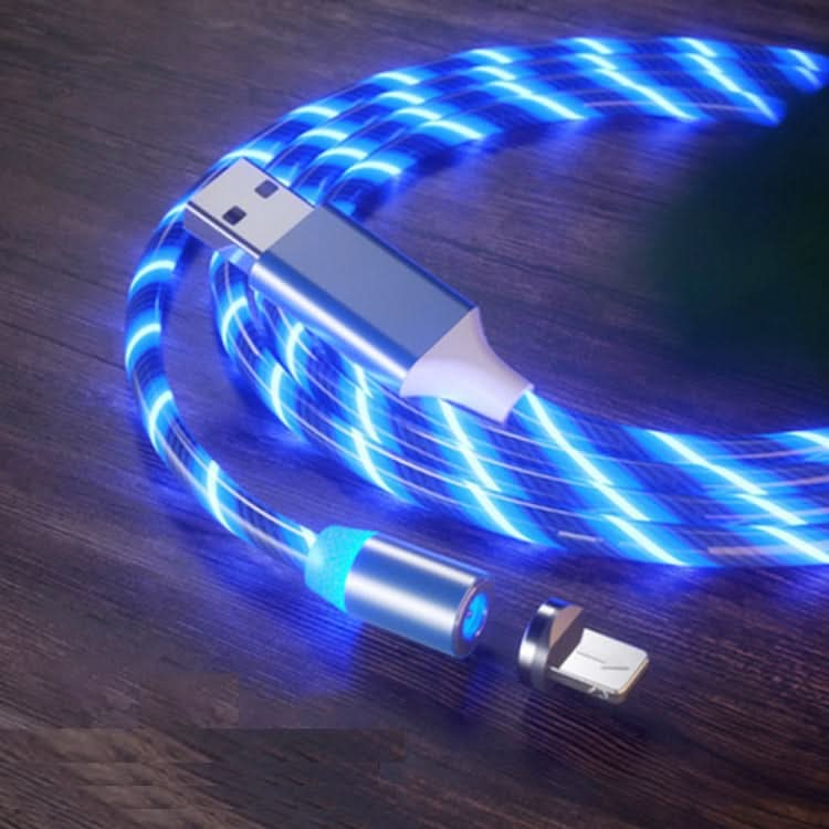 USB to 8 Pin Magnetic Suction Colorful Streamer Mobile Phone Charging  Cable, Length: 1m