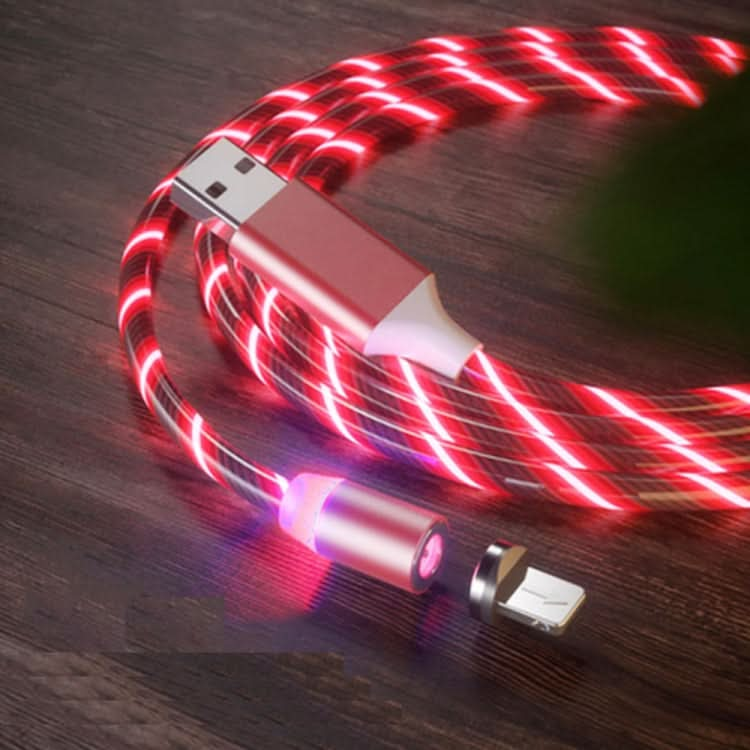 USB to 8 Pin Magnetic Suction Colorful Streamer Mobile Phone Charging  Cable, Length: 1m