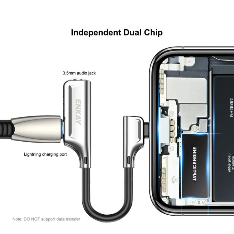 ENKAY ENK-AT103 8 Pin to 3.5mm Audio £¦ 8 Pin Charging Interfaces Converter Zinc Alloy Adapter