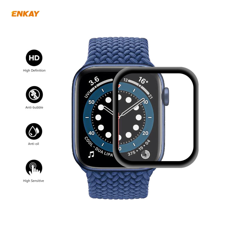 For Apple Watch Series 6/5/4/SE 44mm ENKAY Hat-Prince 3D Full Screen PET Curved Hot Bending HD Screen Protector Film