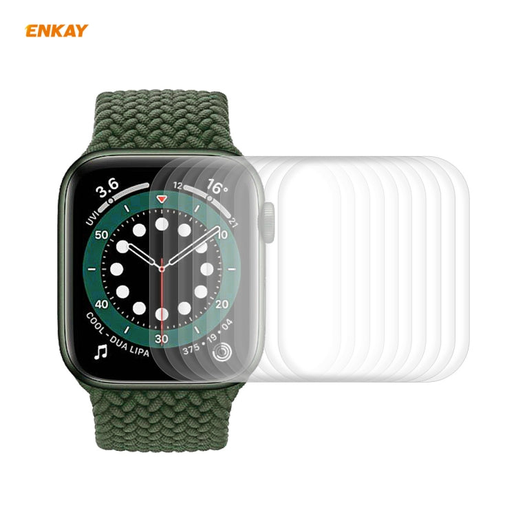 10 PCS For Apple Watch Series 6/5/4/SE 44mm ENKAY Hat-Prince 3D Full Screen PET Curved Hot Bending HD Screen Protector Film