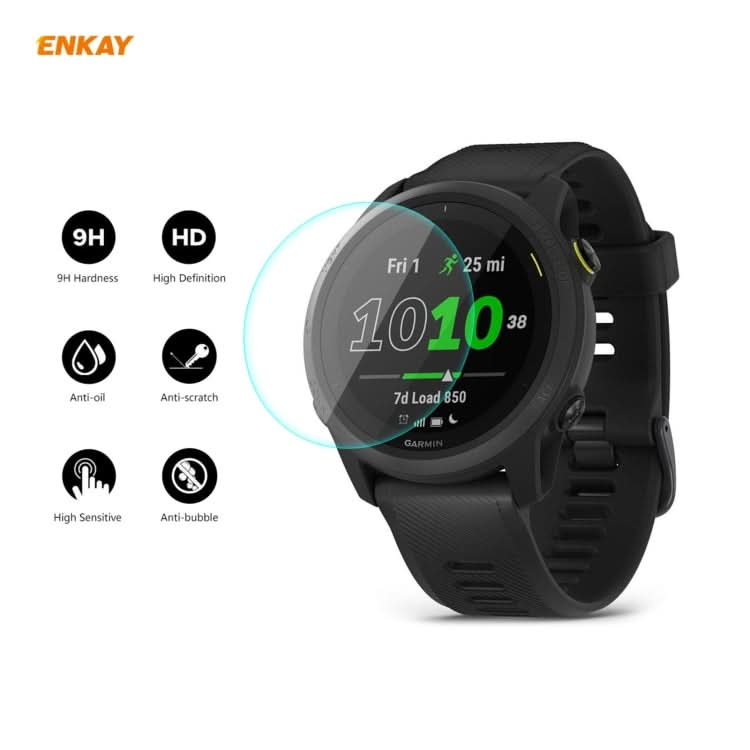 For Garmin Forerunner 745 ENKAY Hat-Prince 0.2mm 9H 2.15D Curved Edge Tempered Glass Film