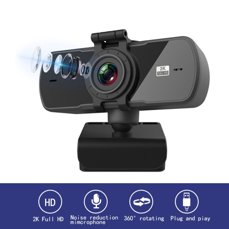 C5 4 Million Pixel Auto Focus 2K Full HD Webcam 360 Rotation USB Driver-free Live Broadcast WebCamera with Mic My Store