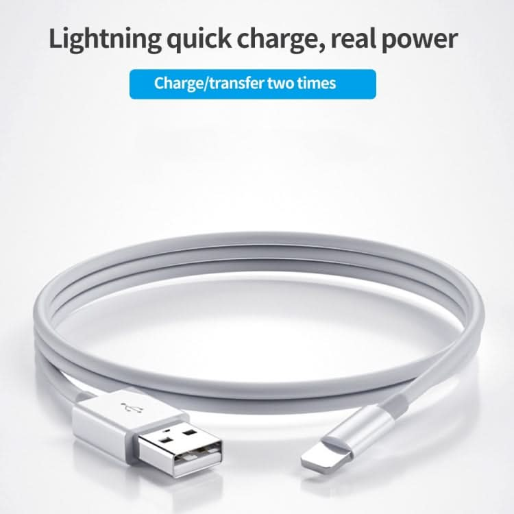 XJ-017 3A USB Male to 8 Pin Male Fast Charging Data Cable,  Length: 1m