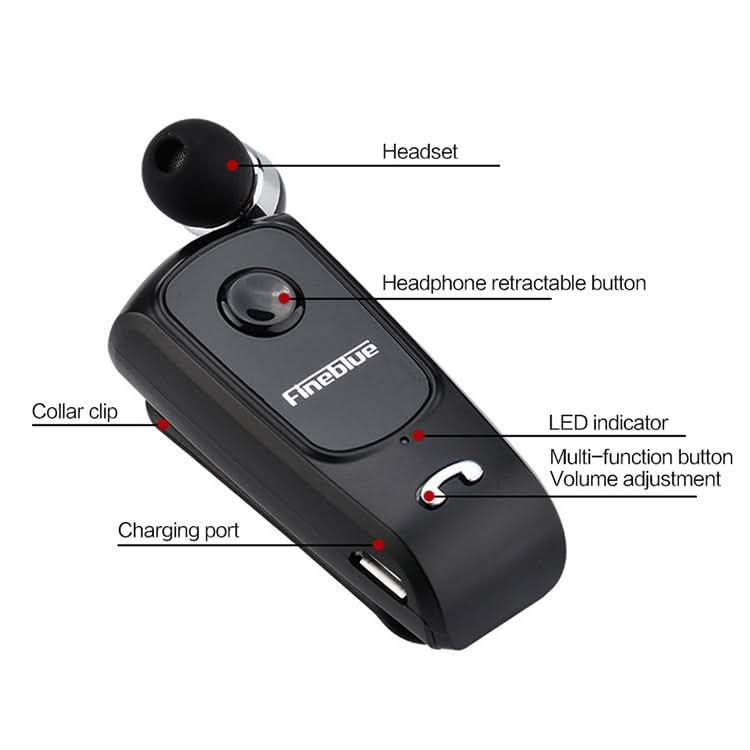 F920 CSR4.1 Retractable Cable Caller Vibration Reminder Anti-theft Bluetooth Headset