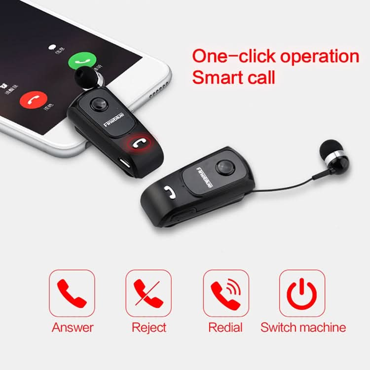 F920 CSR4.1 Retractable Cable Caller Vibration Reminder Anti-theft Bluetooth Headset