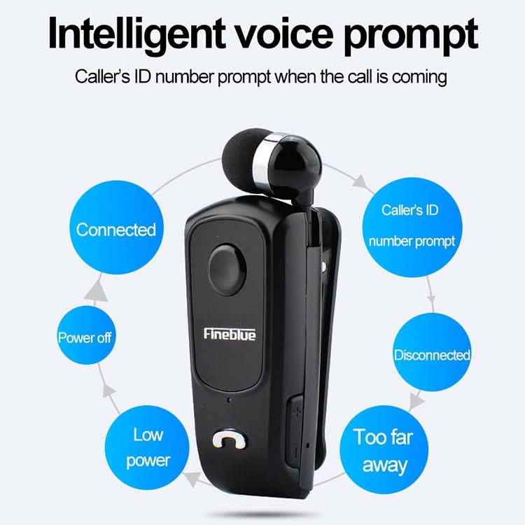 F920 CSR4.1 Retractable Cable Caller Vibration Reminder Anti-theft Bluetooth Headset