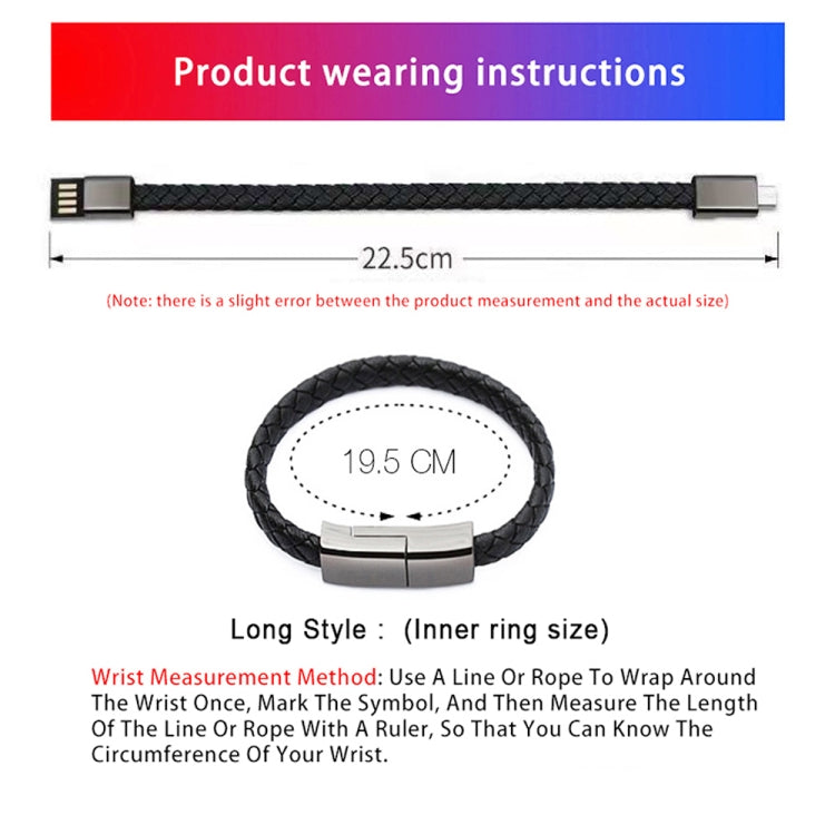 XJ-26 2.4A USB to Micro USB Creative Bracelet Data Cable, Cable Length: 22.5cm