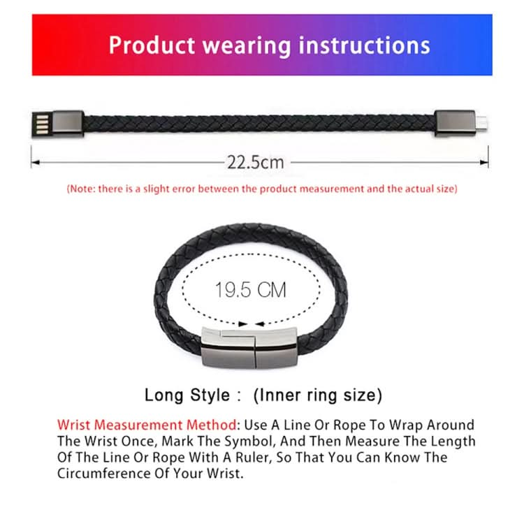 XJ-28 2.4A USB to 8 Pin Creative Bracelet Data Cable, Cable Length: 22.5cm