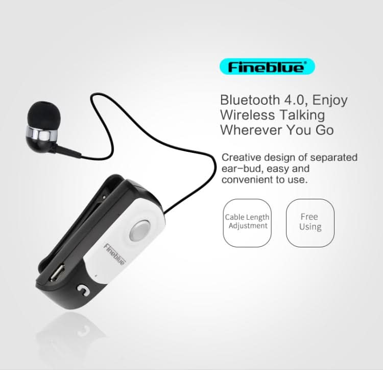 F960 CSR4.1 Retractable Cable Caller Vibration Reminder Anti-theft Bluetooth Headset