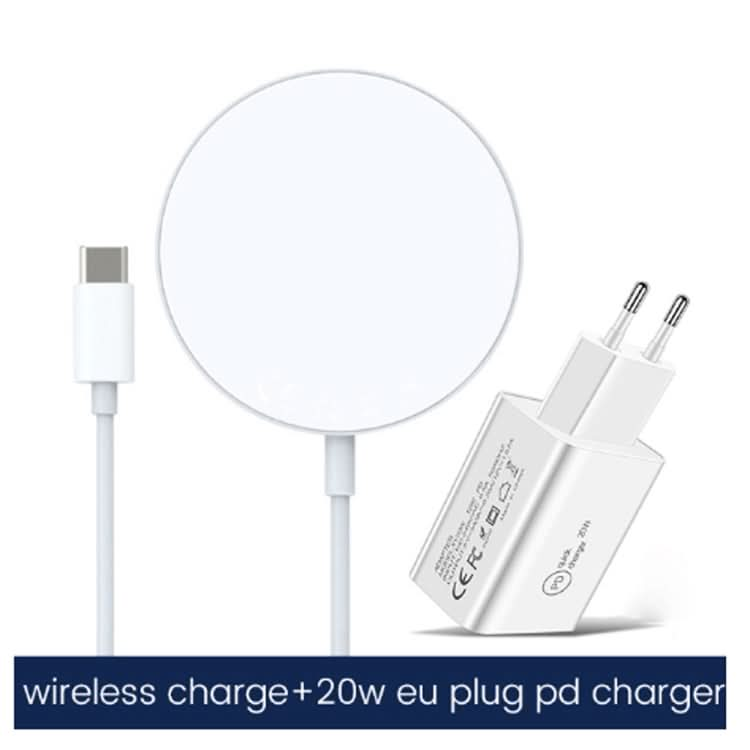 XJ-31 2 in 1 15W Magnetic Wireless Charger + PD 20W USB-C / Type-C Travel Charger Set for iPhone 12 Series