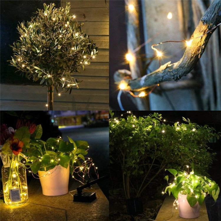 20m 200LED Solar Outdoor Waterproof Silver Wire Light String Christmas New Year Garden Decoration Garland Lights