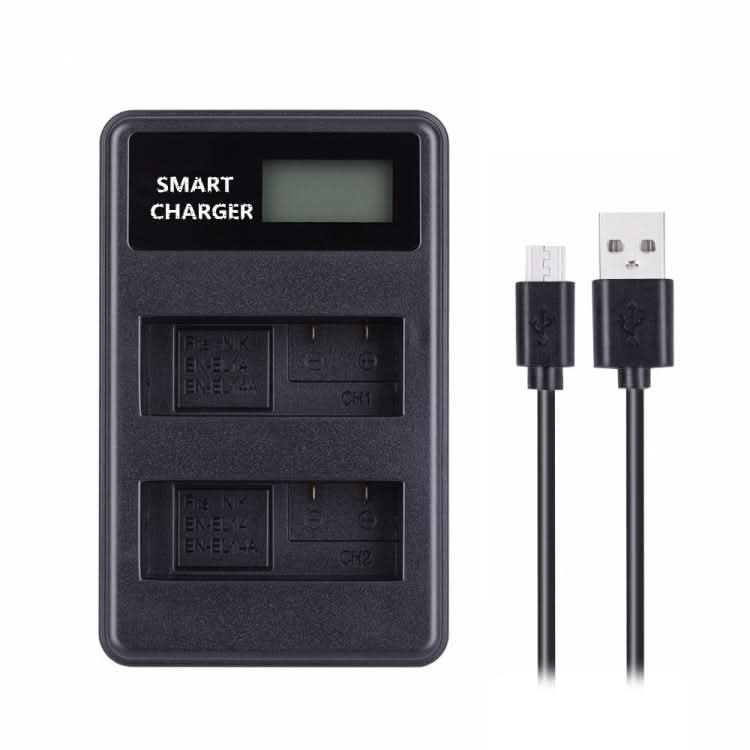 For Nikon EN-EL14/EN-EL14a Smart LCD Display USB Dual-Channel Charger My Store