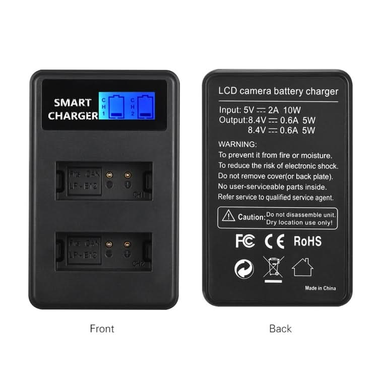 For Canon LP-E12 Smart LCD Display USB Dual-Channel Charger My Store