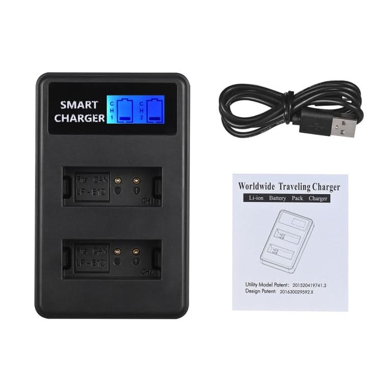 For Canon LP-E12 Smart LCD Display USB Dual-Channel Charger My Store