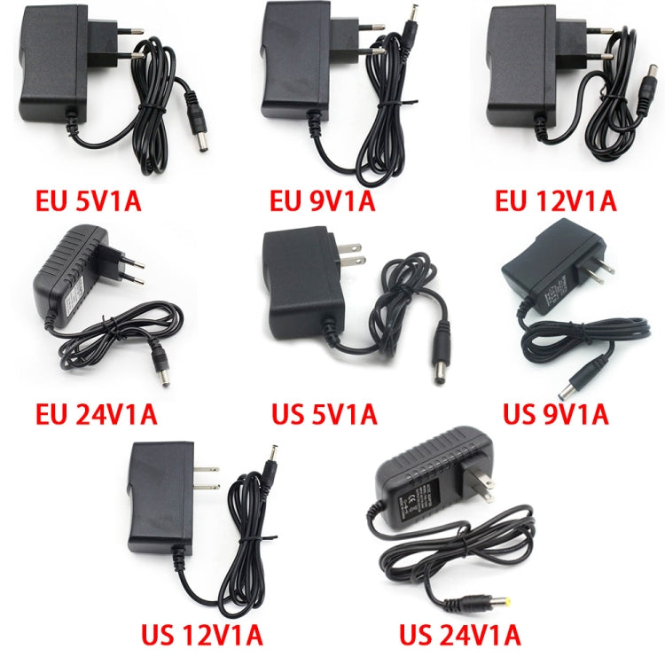 100-240V AC to DC Power Charger Adapter 5V 9V 12V 24V 1A 5.5mmx2.5mm (5V 1A EU Plug)