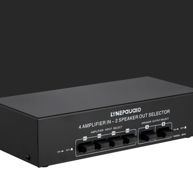 B042 4-in 2-out Power Amplifier Sound Switcher Loudspeaker Switch Distributor, 300W Per Channel Lossless Sound Quality My Store