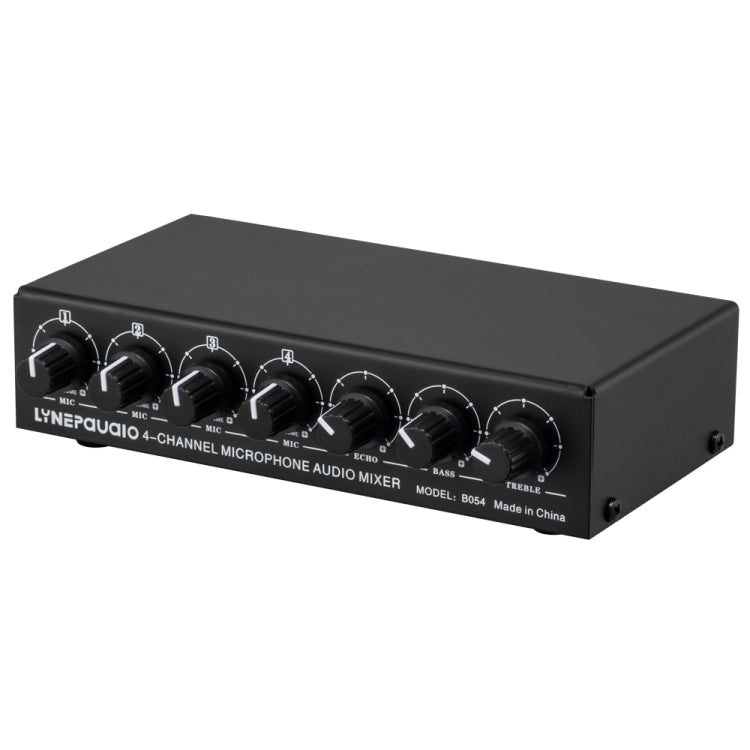 B054 4-Channel Microphone Mixer Support Stereo Output With Reverb Treble And Bass Adjustment, USB 5V Power Supply, US Plug My Store