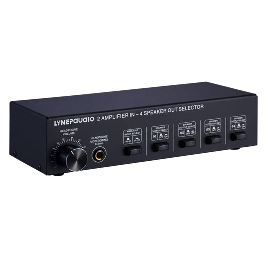 B032 2-in 4-out Power Amplifier Sound Switcher Speaker  Lossless Sound Quality 300W Per Channel Switch Distributor Comparator with Headset Monitoring Function / Audio Input