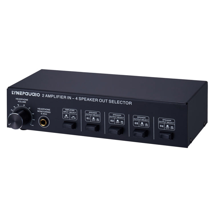 B032 2-in 4-out Power Amplifier Sound Switcher Speaker  Lossless Sound Quality 300W Per Channel Switch Distributor Comparator with Headset Monitoring Function / Audio Input