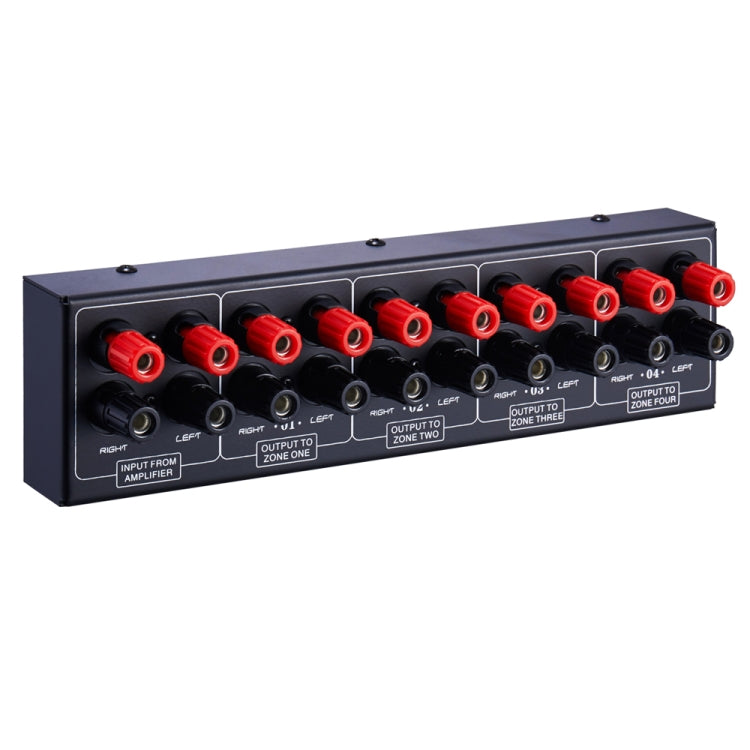 1 In And 4 Out Amplifier Sound Speaker Distributor, 4-Area Sound Source, Signal Distribution Panel, Single Audio Input, 300W Per Channel