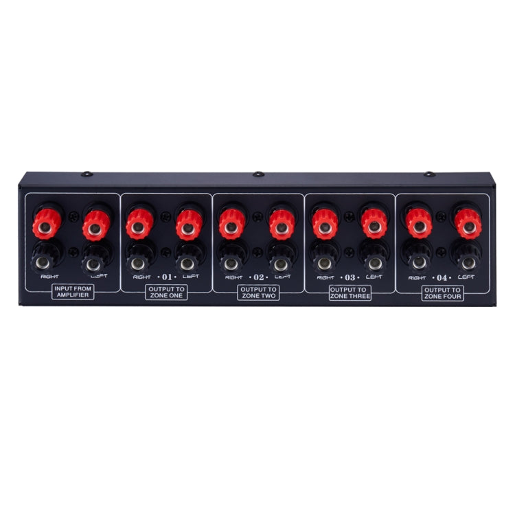 1 In And 4 Out Amplifier Sound Speaker Distributor, 4-Area Sound Source, Signal Distribution Panel, Single Audio Input, 300W Per Channel