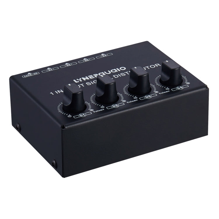 1-In 4-Out Front Stereo Signal Amplifier, Independent Output Volume Adjustment RCA Interface No Loss  Allocator, US Plug