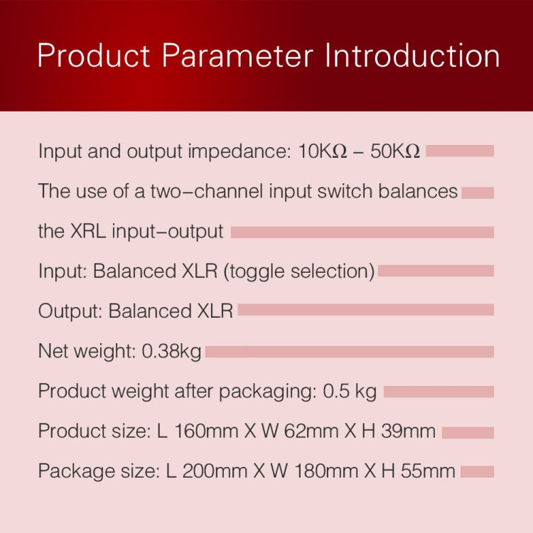 2-In 1-Out XLR Switcher Fully Balanced Passive Pre-Active Speaker Lossless Volume Control Switcher