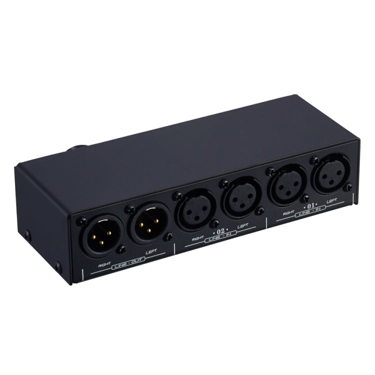 2-In 1-Out XLR Switcher Fully Balanced Passive Pre-Active Speaker Lossless Volume Control Switcher-Reluova