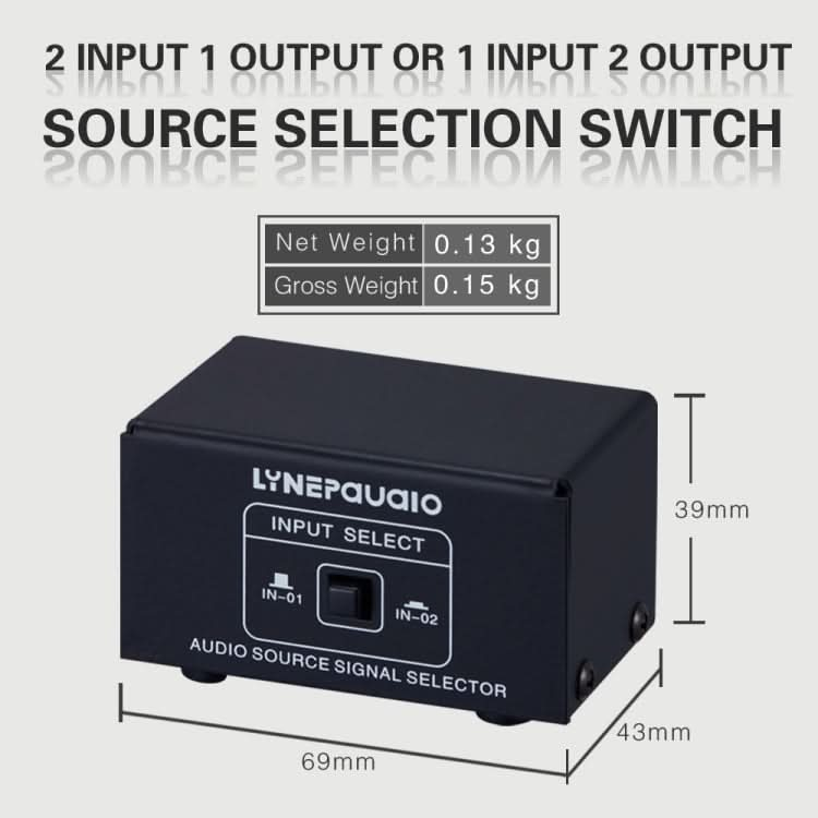 B101 2 In 1 Out (1 In 2 Out) Audio Source Signal Selection Switcher Computer Speaker  RCA Lossless Audio Source Switcher My Store