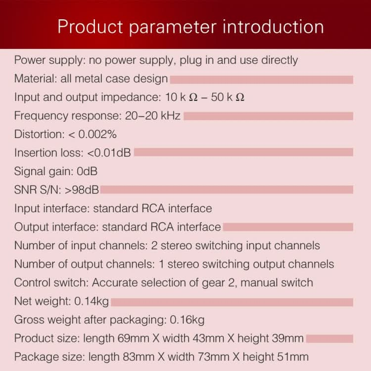 B101 2 In 1 Out (1 In 2 Out) Audio Source Signal Selection Switcher Computer Speaker  RCA Lossless Audio Source Switcher My Store