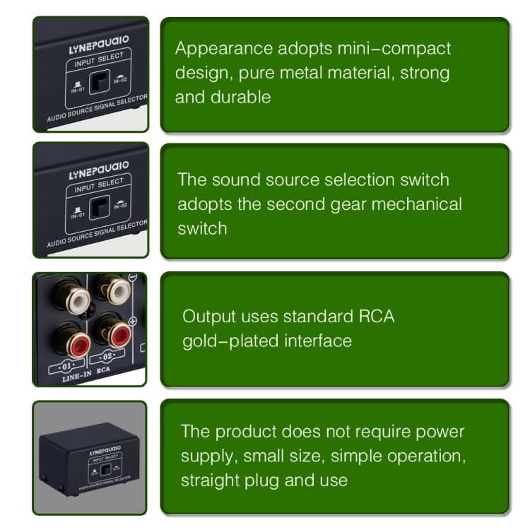 B101 2 In 1 Out (1 In 2 Out) Audio Source Signal Selection Switcher Computer Speaker  RCA Lossless Audio Source Switcher My Store