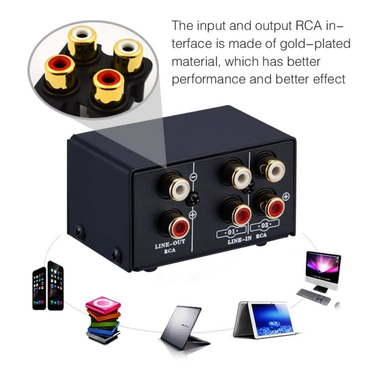 B101 2 In 1 Out (1 In 2 Out) Audio Source Signal Selection Switcher Computer Speaker  RCA Lossless Audio Source Switcher My Store