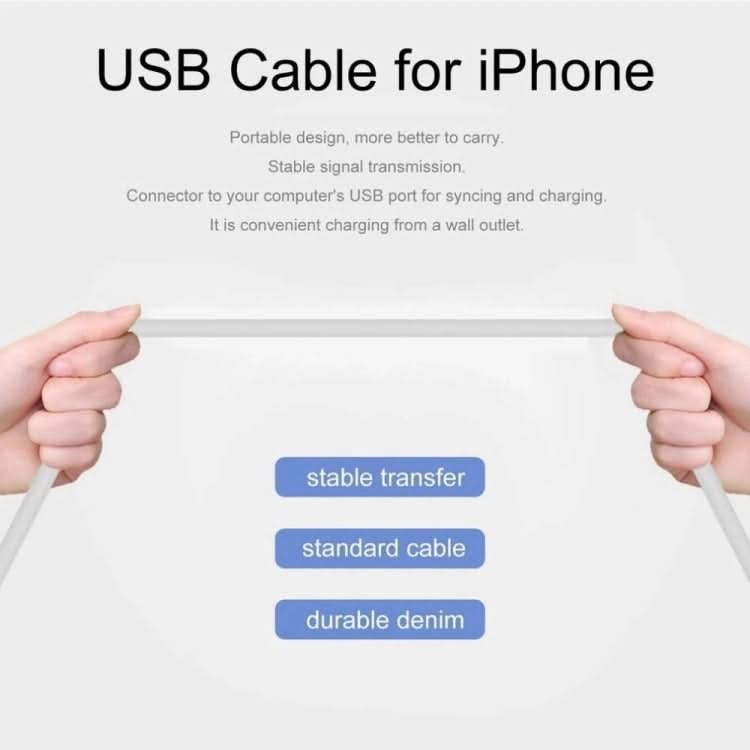 XJ-51 3A USB to 8 Pin Fast Charging Cable for iPhone 12 Series, Length: 1m