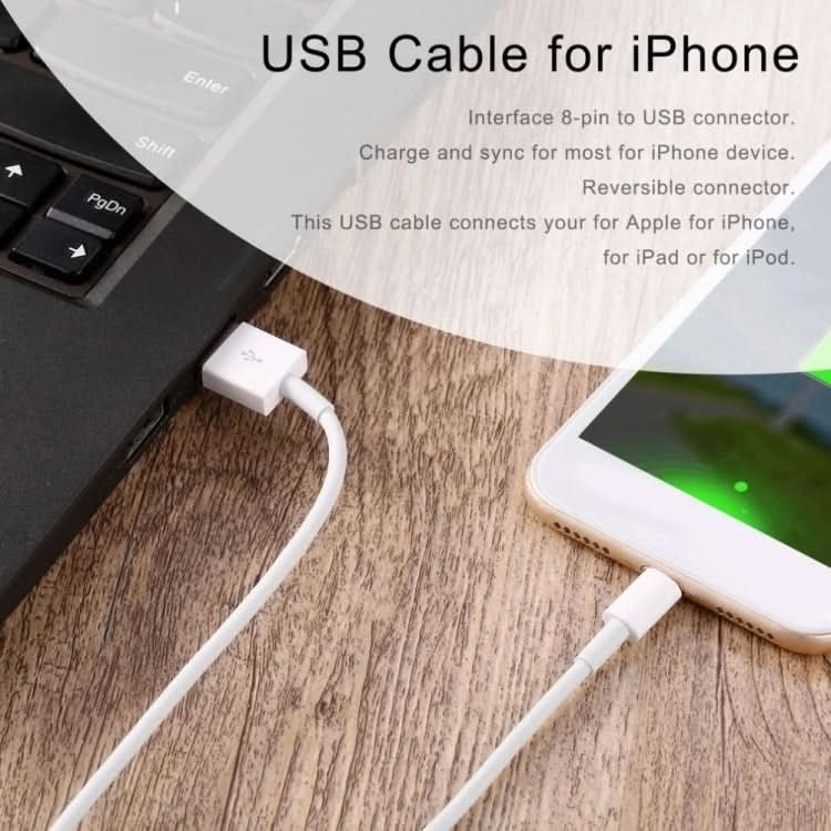 XJ-51 3A USB to 8 Pin Fast Charging Cable for iPhone 12 Series, Length: 1m