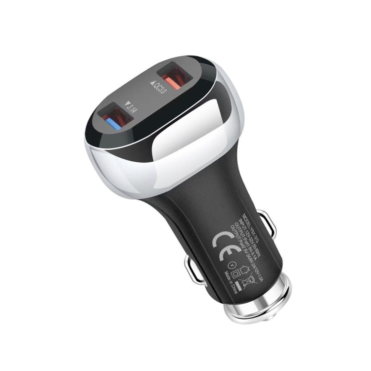 YSY-312 18W Portable QC3.0 Dual USB Mobile Phones and Tablet PCs Universal Car Charger