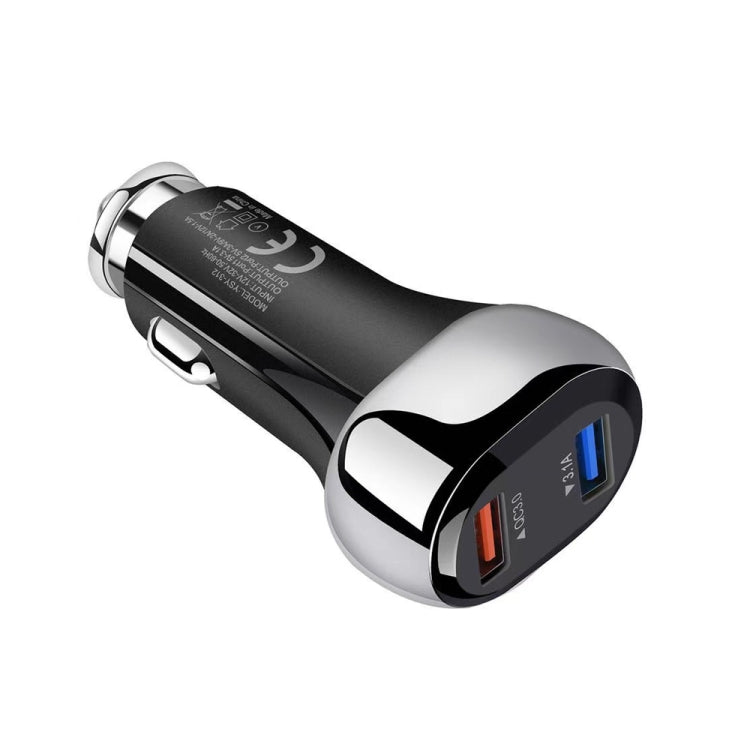 YSY-312 18W Portable QC3.0 Dual USB Mobile Phones and Tablet PCs Universal Car Charger