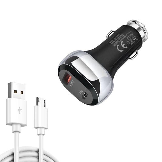 YSY-312PD QC3.0 18W USB + PD 20W USB-C / Type-C Car Charger with USB to Micro USB Data Cable ÎҵÄÉ̵ê