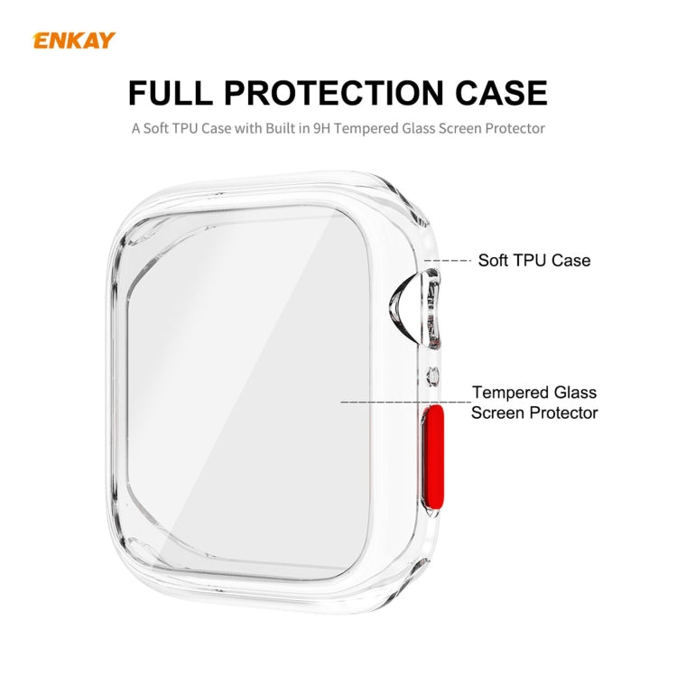 ENKAY Hat-prince Full Coverage TPU Case + Tempered Glass Protector for Apple Watch Series 6 / 5 / 4 / SE 44mm