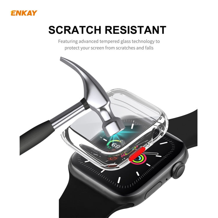 ENKAY Hat-prince Full Coverage TPU Case + Tempered Glass Protector for Apple Watch Series 6 / 5 / 4 / SE 44mm