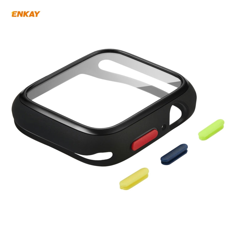 ENKAY Hat-prince Full Coverage TPU Case + Tempered Glass Protector for Apple Watch Series 6 / 5 / 4 / SE 44mm