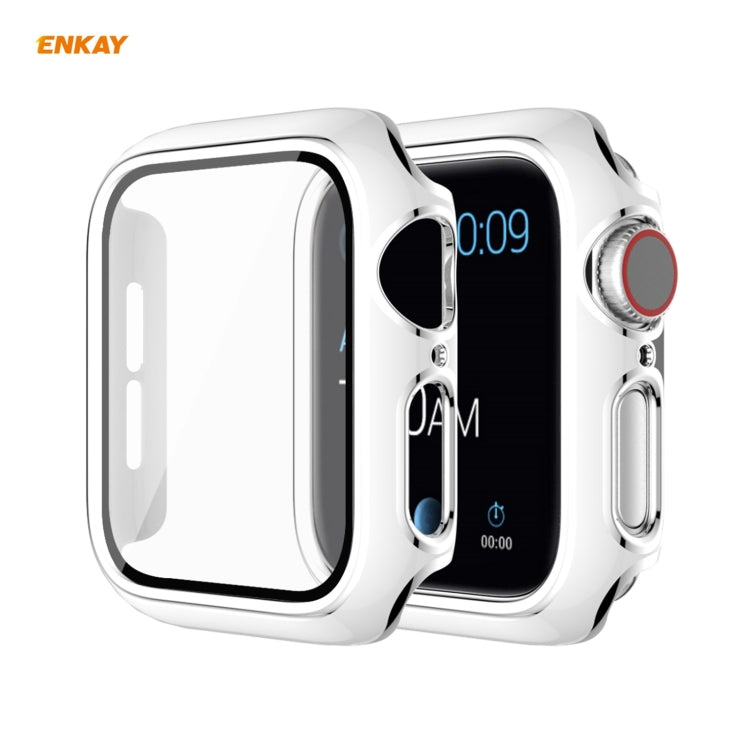 ENKAY Hat-Prince Full Coverage Electroplated PC Case + Tempered Glass Protector for Apple Watch Series 6 / 5 / 4 / SE 40mm