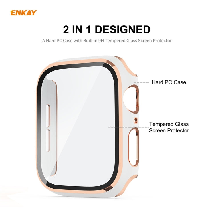 ENKAY Hat-Prince Full Coverage Electroplated PC Case + Tempered Glass Protector for Apple Watch Series 6 / 5 / 4 / SE 40mm