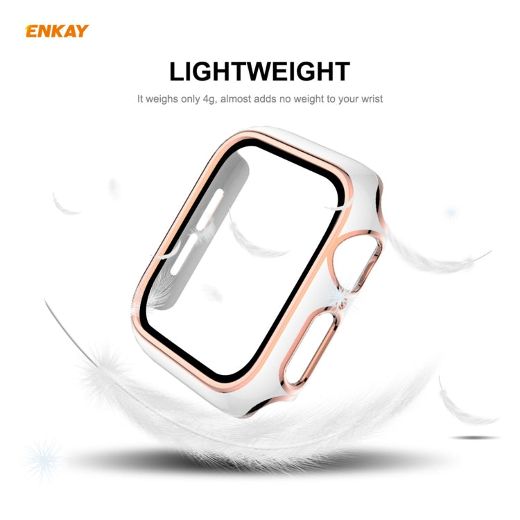 ENKAY Hat-Prince Full Coverage Electroplated PC Case + Tempered Glass Protector for Apple Watch Series 6 / 5 / 4 / SE 40mm