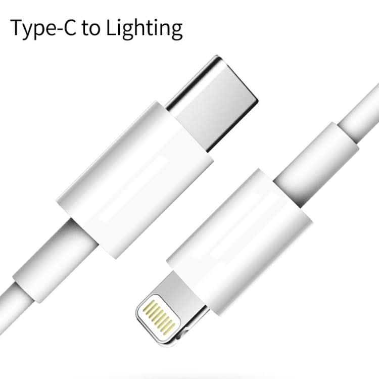 PD 20W Single USB-C / Type-C Port Travel Charger + 3A PD3.0 USB-C / Type-C to 8 Pin Fast Charge Data Cable Set, US Plug