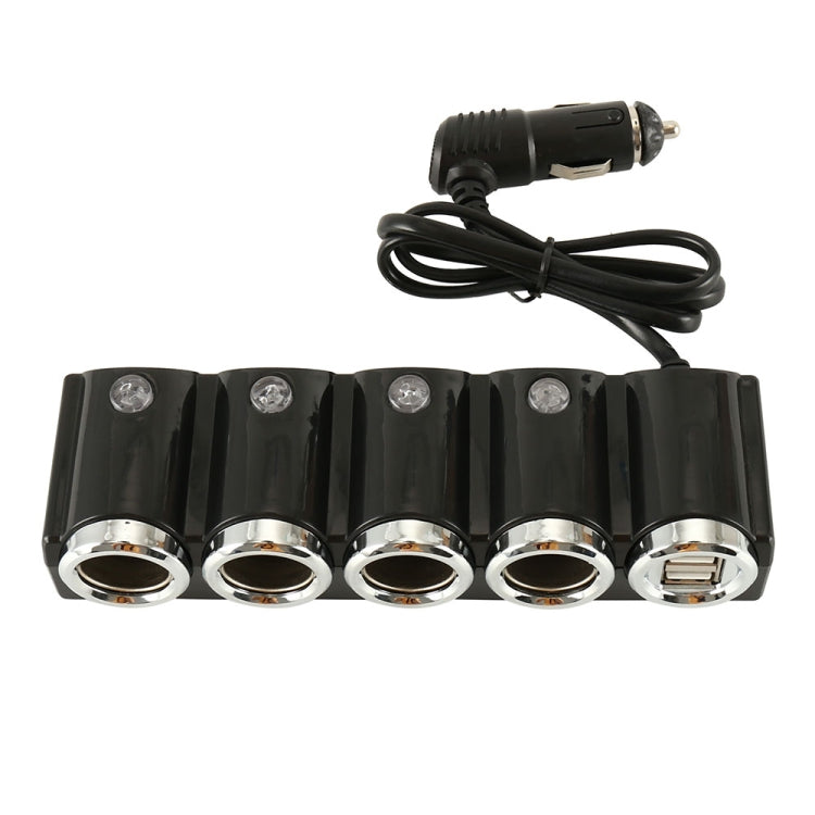 4 Way Car Cigarette Lighter Socket Splitter Dual USB Port Car Charger Adapter