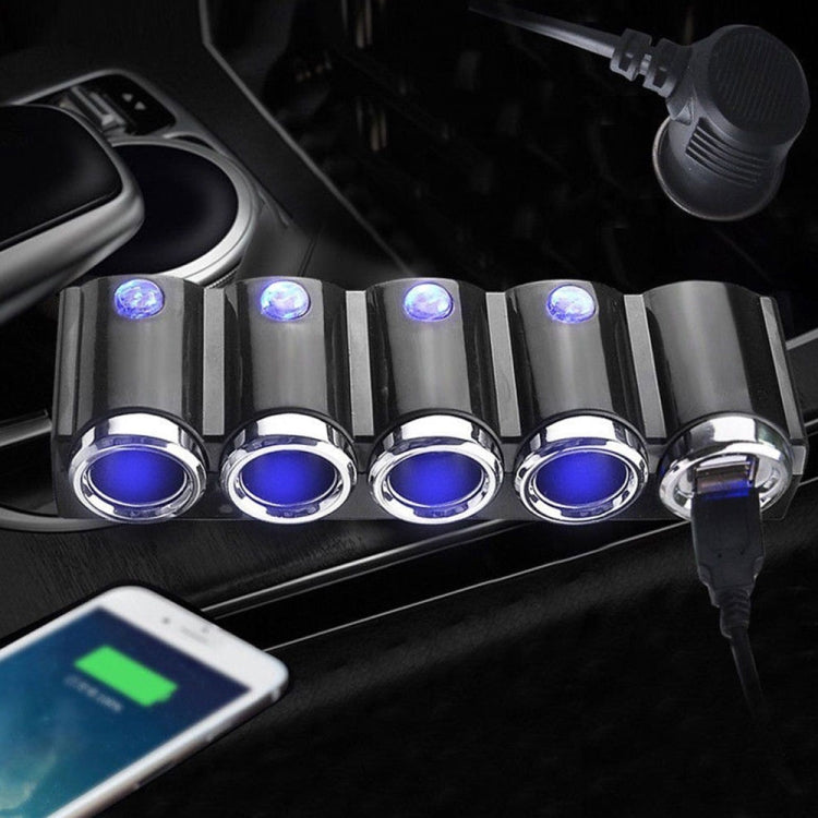 4 Way Car Cigarette Lighter Socket Splitter Dual USB Port Car Charger Adapter-Reluova