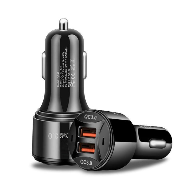 TE-092 36W Dual QC3.0 USB Fast Car Charger